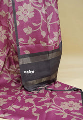 Mauve Pink - Sundari – Premium Kota Tussar Silk Saree with floral prints body